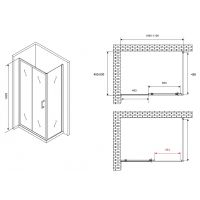 Душевой уголок Abber Schwarzer Diamant 110x50 AG30110B5-S50B5 профиль Черный стекло прозрачное — фото 5, Душевые уголки