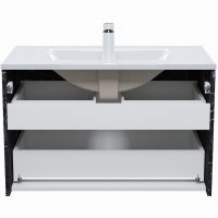 Тумба с раковиной Iddis Cloud 80 подвесная Белая матовая Черный мрамор арт-CLO80B0i95K — фото 3, Тумбы с раковиной