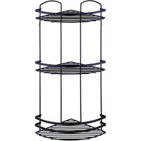 Полка корзина Tekno-tel LM009B угловая Черная — фото 1, Полки для ванной и душа