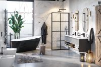 Душевая перегородка Excellent Fabrika 120x200 KAEX.4006.1200.LP профиль Черный стекло прозрачное — фото 3, Душевые перегородки