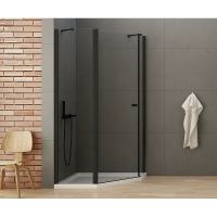 Товар: Душевой уголок New Trendy New Soleo Black 100х80 L K-0614 профиль Черный стекло прозрачное - фото 2 Душевой уголок New Trendy New Soleo Black 100х80 L K-0614 профиль Черный стекло прозрачное — фото 2, Душевые уголки