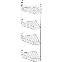 Полка корзина Tekno-tel ES059 угловая Серебро — фото 1, Полки для ванной и душа