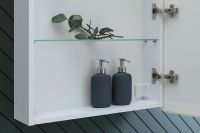 Зеркальный шкаф Aquanet Оптима 60 311860 с подсветкой Белый — фото 13, Зеркальные шкафы в ванную