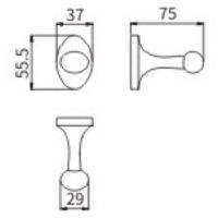 Крючок CeramaLux Bell 53501 Хром — фото 2, Крючки для полотенец