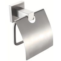 Держатель туалетной бумаги Frap F303 F30303 с крышкой Сатин — фото 1, Держатели туалетной бумаги