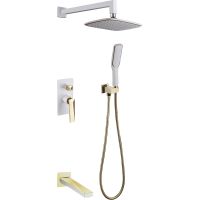 Душевая система Boheme Venturo 384-W-2 Белая Золото — фото 1, Душевое оборудование. Душевая программа