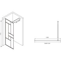 Душевая перегородка Abber Immer Offen 120 AG63120B профиль Черный стекло прозрачное — фото 4, Душевые перегородки