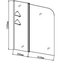 Товар: Шторка на ванну Grossman 100 GR-101 профиль Хром стекло прозрачное - фото 3 Шторка на ванну Grossman 100 GR-101 профиль Хром стекло прозрачное — фото 3, Шторки для ванной распашные