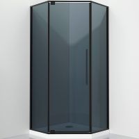 Душевой уголок Black&White Stellar Wind S815 BG 90x90 815900G профиль Черный матовый стекло серое — фото 1, Душевые уголки
