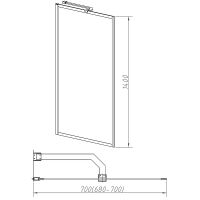 Шторка на ванну Vincea 70x140 VSB-41700FLG профиль Брашированное золото стекло рифленое — фото 4, Неподвижные шторки для ванной