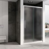 Душевая дверь Abber Schwarzer Diamant 160 AG30160MH профиль Хром стекло матовое — фото 1, Раздвижные душевые двери