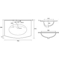 Тумба под раковину Cezares Comfort 75 54356 подвесная Bianco lucido — фото 4, Тумбы под раковину