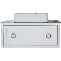 Комплект мебели для ванной ASB-Woodline Рома 100С подвесной Белый — фото 2, Мебель для ванной