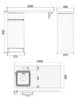Товар: Тумба с раковиной Orange Optima 100 OPK-40TUW+RAL Белый глянец - фото 8 Тумба с раковиной Orange Optima 100 OPK-40TUW+RAL Белый глянец — фото 8, Мебель для ванной