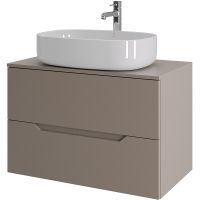 Тумба с раковиной Orange Line 80 Li-80TuLMDF+B04-600W подвесная Латте матовый — фото 1, Тумбы с раковиной