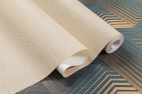 Обои Артекс Absolute 10907-05 Винил на флизелине (1,06*10,05) Бежевый, Рогожка — фото 6, Обои для стен