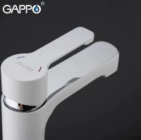 Смеситель для раковины Gappo G02-8 G1002-8 Белый Хром — фото 3, Смесители для раковины