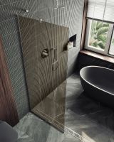 Товар: Душевая перегородка Maybah Glass MGD-702-5у 690x1950 в узком профиле Хром матовый стекло бронзовое - фото 4 Душевая перегородка Maybah Glass MGD-702-5у 690x1950 в узком профиле Хром матовый стекло бронзовое — фото 4, Душевые перегородки