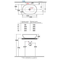 Товар: Раковина-чаша Globo T-Edge 54 B6O54.BI Белая - фото 3 Раковина-чаша Globo T-Edge 54 B6O54.BI Белая — фото 3, Раковины
