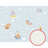 Фреска детская Ortograf Little Friends 34391 Фактура флок FLK Флизелин (4*3) Голубой/Разноцветный, Животные/Корабли — фото 1, Фрески