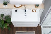 Тумба с раковиной Aquanet Йорк 85 212593 подвесная Белый глянец — фото 6, Тумбы с раковиной