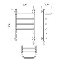 Товар: Электрический полотенцесушитель Aquanerzh Трапеция 07-03A8050_R с полкой Хром - фото 2 Электрический полотенцесушитель Aquanerzh Трапеция 07-03A8050_R с полкой Хром — фото 2, Электрические полотенцесушители