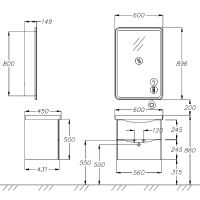 Товар: Тумба под раковину Opadiris Элеганс 60 00-00006894 подвесная Белая матовая - фото 7 Тумба под раковину Opadiris Элеганс 60 00-00006894 подвесная Белая матовая — фото 7, Мебель для ванной