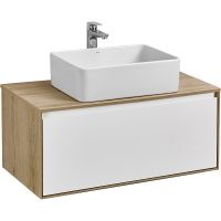 Тумба под раковину Aquaton Либерти 90 1A279901LYC70 подвесная Дуб эльвезия Белая — фото 5, Тумбы под раковину