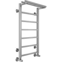 Водяной полотенцесушитель Terminus Контур П7 400х800 4670078529701 с полкой Хром, нижнее подключение, G 1/2" ВР, с угловым соединением — фото 1, Водяные полотенцесушители