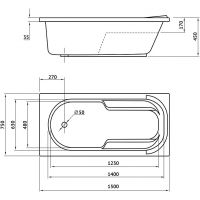 Акриловая ванна Berges Lumbo 150x75 050001 без гидромассажа — фото 7, Ванны