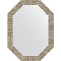 Зеркало Evoform Octagon 62x82 BY 7103 в багетной раме - Соты титан 70 мм — фото 1, Мебель для ванной