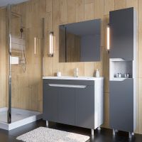 Зеркало Stella Polar Абигель 70 SP-00001062 Серый Цемент — фото 2, Мебель для ванной