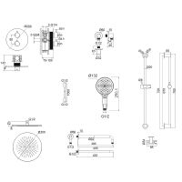 Душевая система Whitecross Y gunmetal YSET09TOPGM с термостатом Оружейная сталь — фото 13, Душевое оборудование. Душевая программа