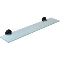 Стеклянная полка Nofer Niza 16856.N Черная матовая — фото 1, Полки для ванной и душа