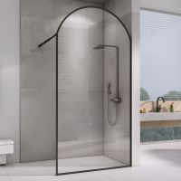 Душевая перегородка Abber Immer Offen 100 AG64100BN8 профиль Черный стекло прозрачное — фото 2, Душевые перегородки
