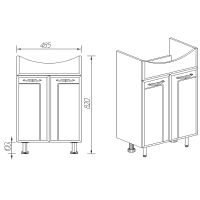 Товар: Тумба под раковину VIANT Прага 55 Белая арт-VPRA55ER-T2ST - фото 5 Тумба под раковину VIANT Прага 55 Белая арт-VPRA55ER-T2ST — фото 5, Тумбы под раковину