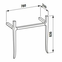 Консоль под раковину Laufen The New Classic 78 4.0607.2.085.629.1 Орех — фото 3, Мебель для ванной