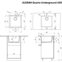 Кухонная мойка Ulgran Quartz Underground 400-02 Лен — фото 3, Кухонные мойки