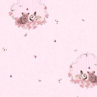 Обои детские AS Creation Little Stars 35564-1 Винил на флизелине (0,53*10,05) Розовый, Животные — фото 1, Обои для стен