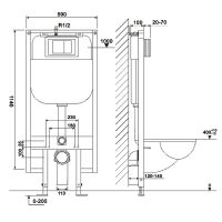 Инсталляция Ceruttispa CR557 9831 для унитаза без клавиши смыва — фото 3, Инсталляции для унитазов