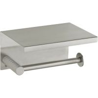 Держатель туалетной бумаги Boheme Uno 10971-NB с полкой Никель брашированный — фото 1, Держатели туалетной бумаги