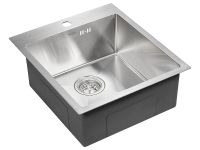 Кухонная мойка Paulmark Kroner 45 PM214551-BS Брашированная сталь — фото 2, Кухонные мойки