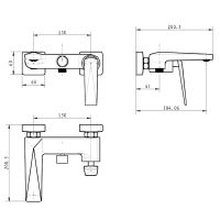 Смеситель для ванны Boheme Venturo 373-B Черный Хром — фото 2, Смесители