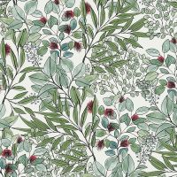 Обои AS Creation Geo Nordic 37534-1 Винил на флизелине (0,53*10,05) Белый/Зеленый, Цветы/Листья — фото 1, Обои для стен