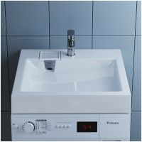 Раковина Paola Siena 60x60 на стиральную машину Белая глянцевая — фото 7, Раковины