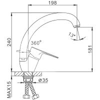 Товар: Смеситель для кухни Frap H702 F41702-B Хром - фото 2 Смеситель для кухни Frap H702 F41702-B Хром — фото 2, Смесители