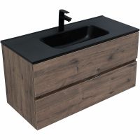 Тумба под раковину Aquanet Алвита New 100 334188 подвесная Дуб веллингтон табак — фото 4, Тумбы под раковину