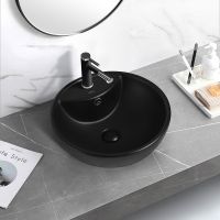 Раковина Abber Bequem 46 AC2101MB Черная матовая — фото 4, Раковины накладные