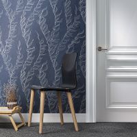 Обои LOYMINA Hygge Hg4 021 Флизелин (1*10,05) Синий, Листья/Геометрия — фото 2, Обои для стен