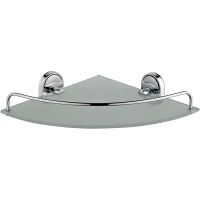 Стеклянная полка Ростовская Мануфактура Сантехники A9011 угловая Хром — фото 1, Полки для ванной и душа